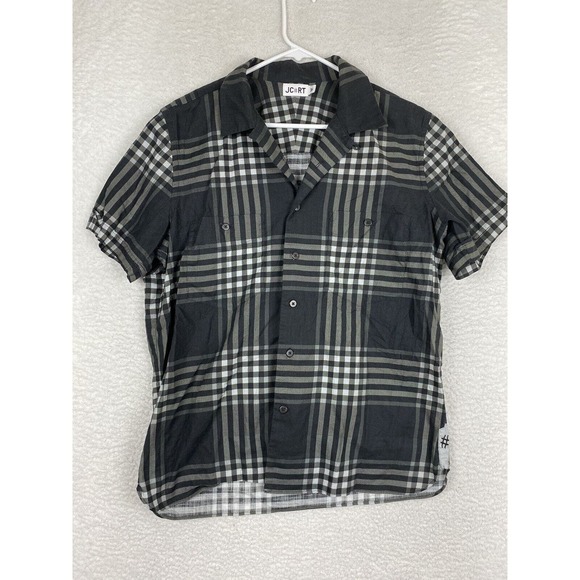 JCRT Other - JCRT Black Plaid Twill Short Sleeve Shirt Mens JC#RT Sz M
